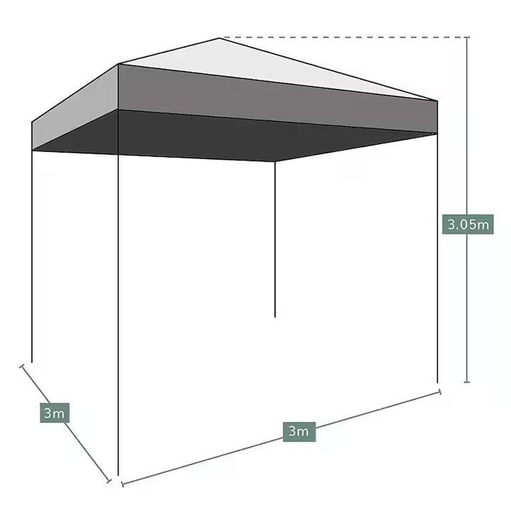 Set Evenimente AT PERFORMANCE® – Cort Pavilion 3x3m + Masă Pliantă rotunda 155x74 cm, Ideal pentru Nunți, Botezuri, Grătare și Târguri